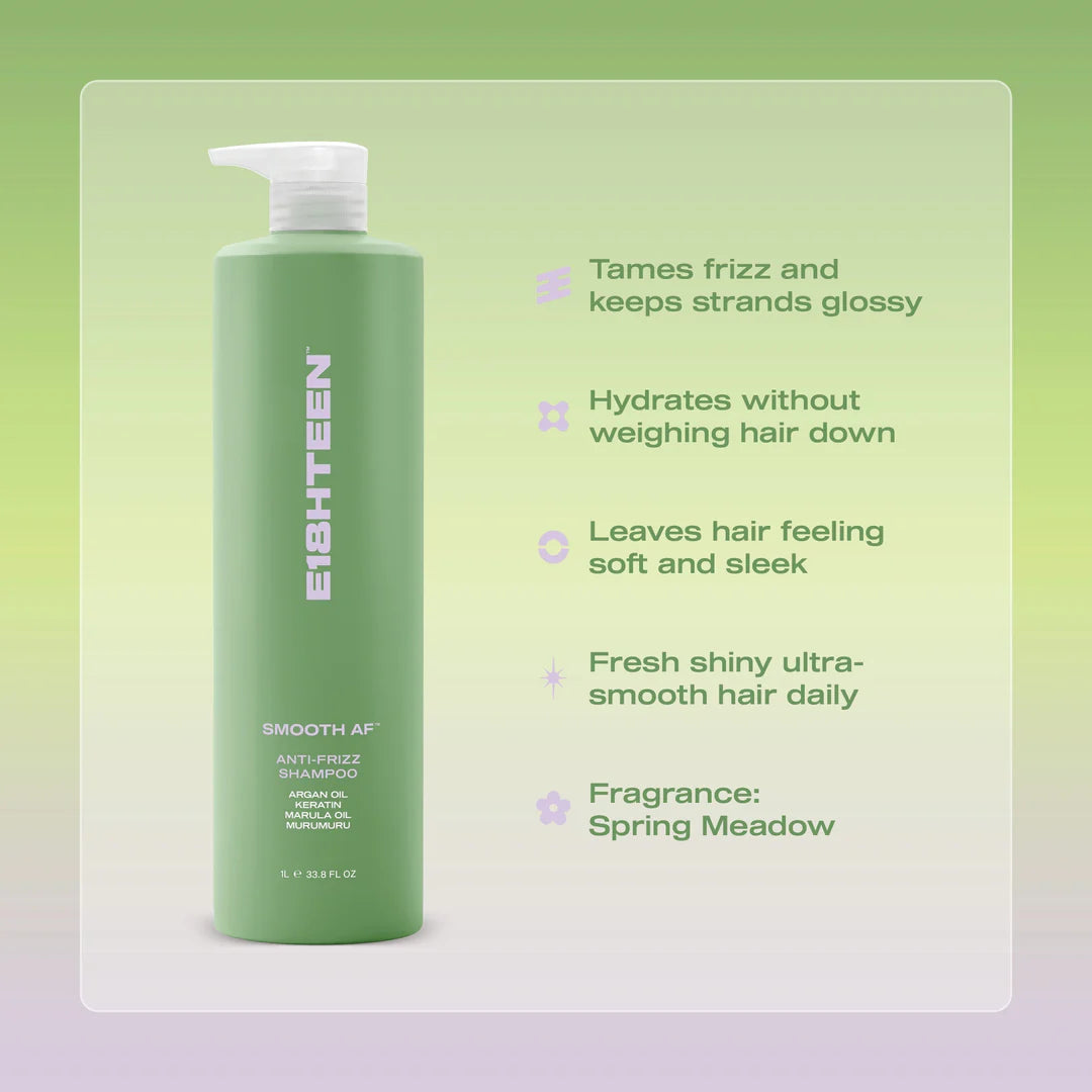 E18HTEEN Smooth AF Anti-Frizz Shampoo 1Litre