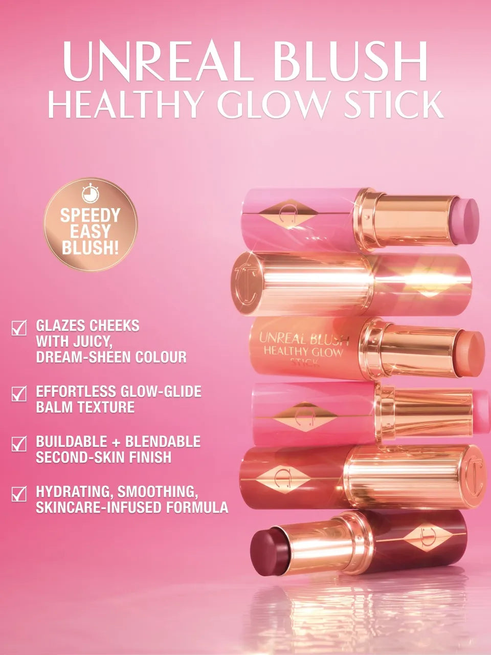 Charlotte Tilbury Unreal Blush Healthy Glow Stick Pinky Glow 9g