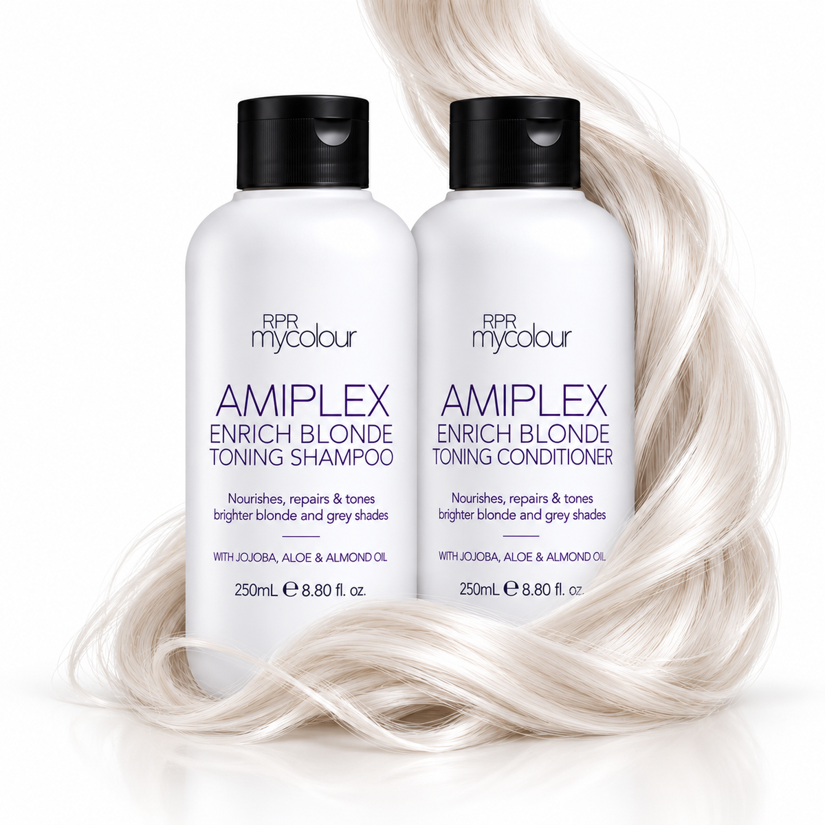 RPR Amiplex Enrich Blonde Toning Shampoo & Conditioner 250ml Duo