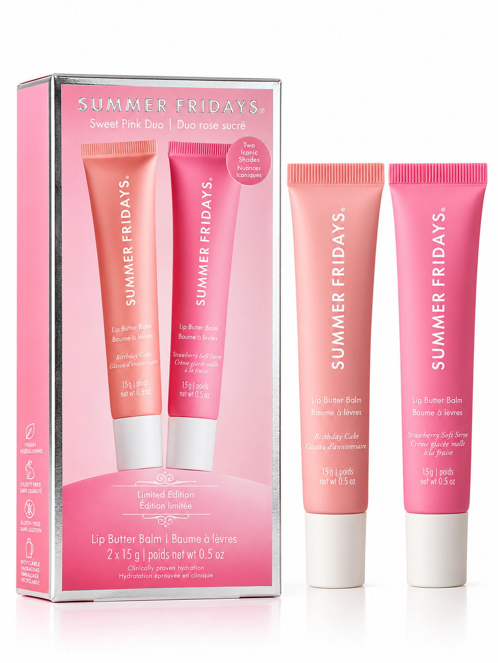 Summer Fridays Special Edition Pink Lip Duo 2x 15g