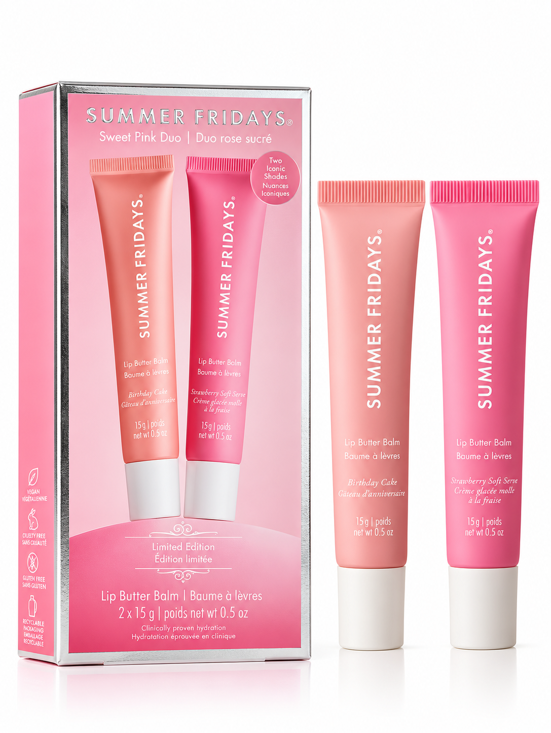 Summer Fridays Special Edition Pink Lip Duo 2x 15g